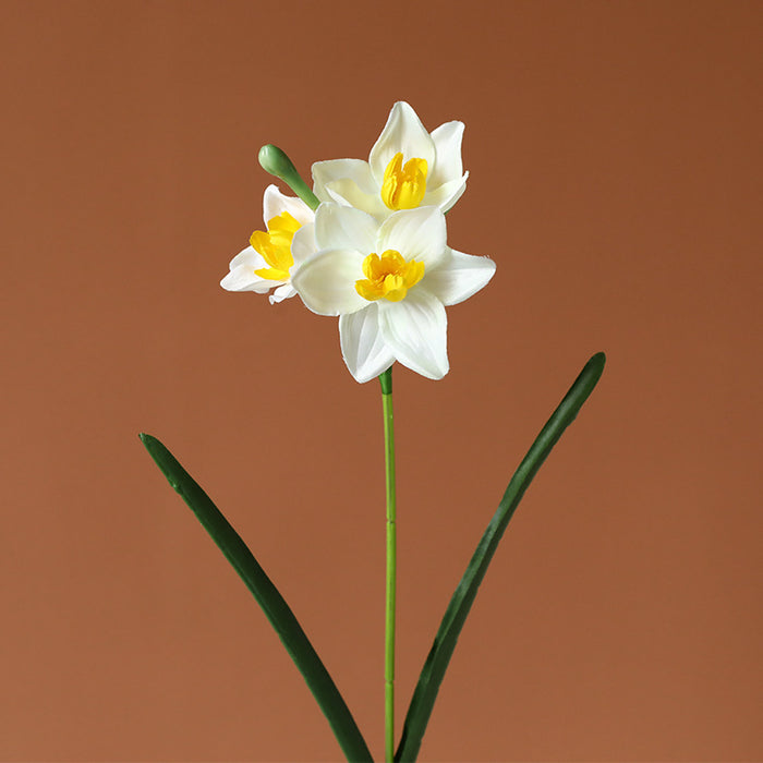 March Birth Flower 15pcs Daffodils Bouquet Stems Artificial Silk Narsissus Flower Wholesale