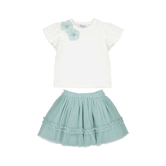 Mayoral Tulle Skirt Set-Lake Blue