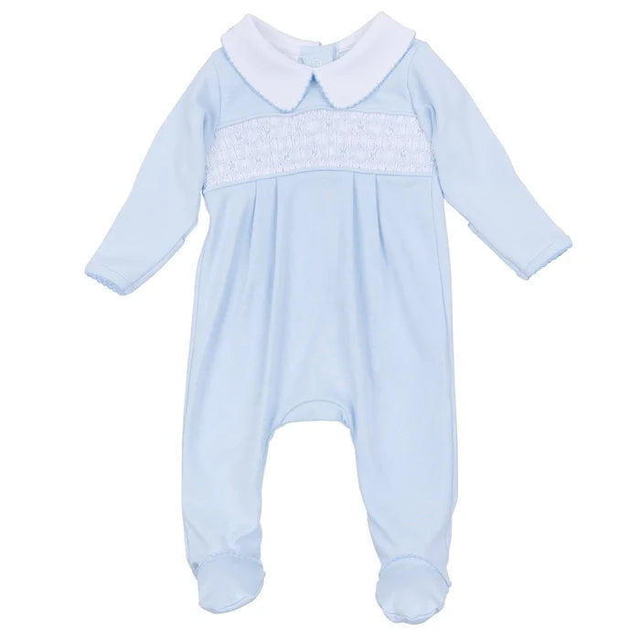 MB Walker's Classics Smocked Footie-Lt. Blue