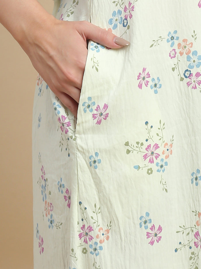 Long frock nighty in soft bamboo feel crush cotton online
