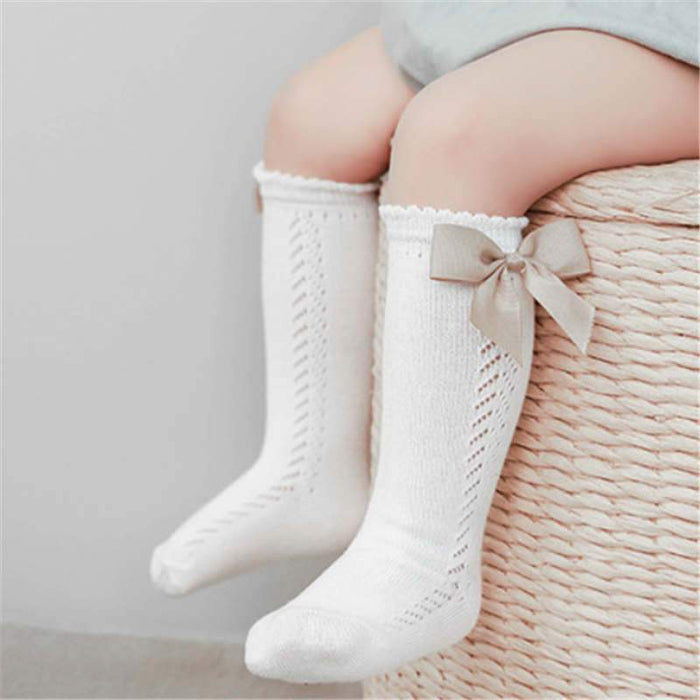 Mesh Bow Socks (5 colors) - 260 Broadway Boutique