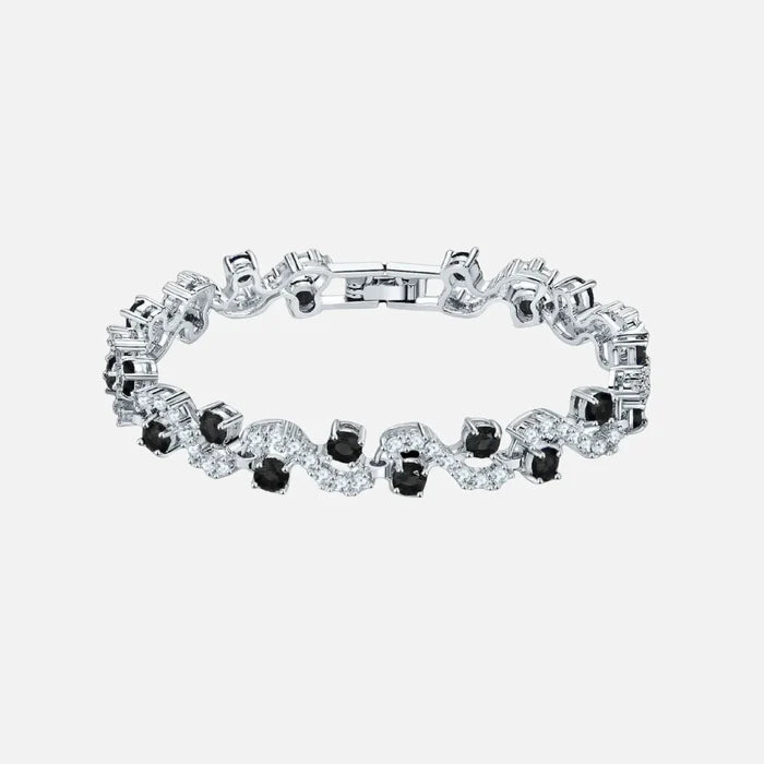 Midnight Arctic Wave Bracelet - Silver