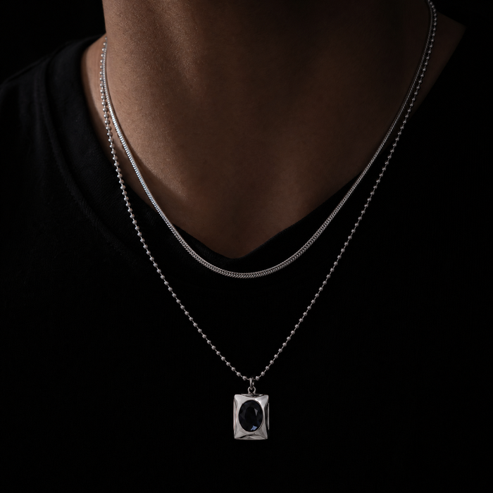 Midnight Gemstone Chain - Silver