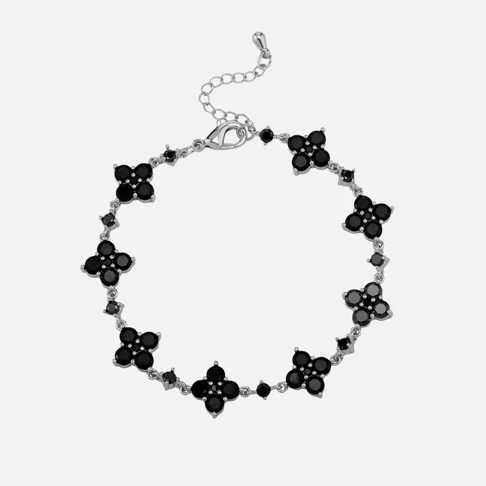 Midnight Star Clover Bracelet - Silver