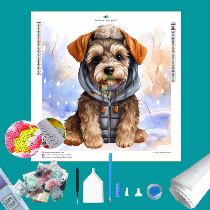 Miniature Schnauzer Winter Diamond Painting