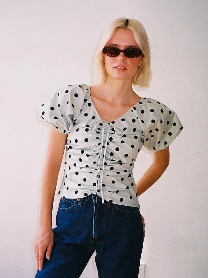 Mint Chip Dot Margaret Top