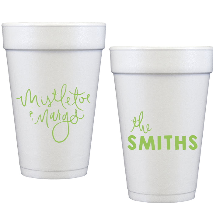 mistletoe margs | styrofoam cups