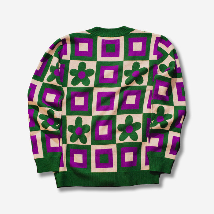 back of merino wool cardigan