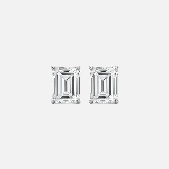 Moissanite Baguette Stud Earrings - S925