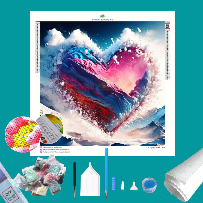 Mountain Heart Diamond Painting-Diamond Painting Hut