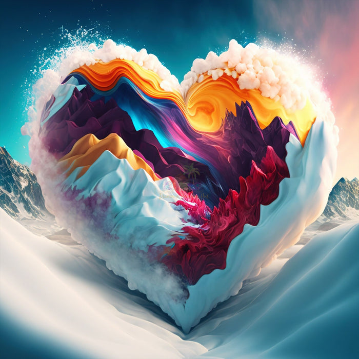 Mountain Heart Diamond Painting-Diamond Painting Hut