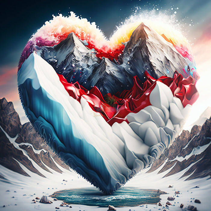 Mountain Heart Diamond Painting-Diamond Painting Hut