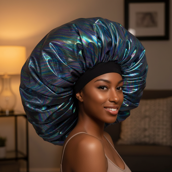 Ms. Remi Vivid Silky Satin Bonnet X-Jumbo, 1 Count, Platinum Zebra
