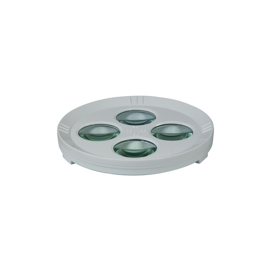 Multi-Diopter 6-inch Glass Lens Replacement for LED Magnifying Lamp (8D, 10D, 12D & 15D), SKU MG16304294, three quarter front view