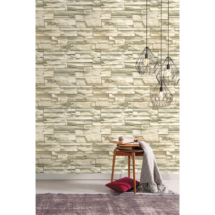 Natural Stacked Stone Peel And Stick Wallpaper - EonShoppee