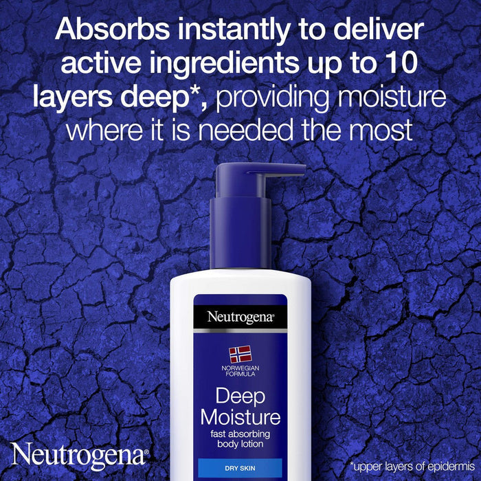 Neutrogena Deep Moisture Fast Absorbing Body Lotion 400ml لوشن الجسم نيتروجينا ديب مويستشر سريع الامتصاص - Princess Cosmetics Qatar