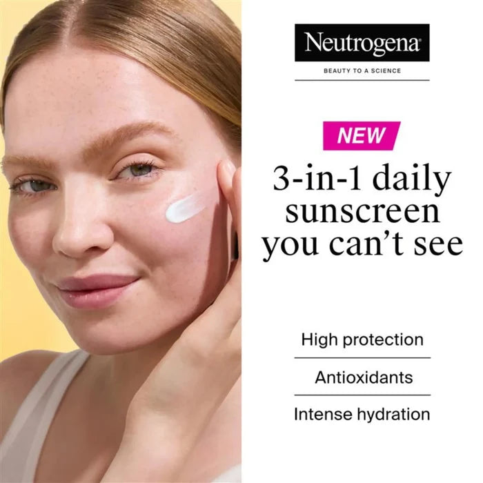 Neutrogena Ultra Sheer Invisible Fluid Sunscreen Hydration SPF50 50ml واقي الشمس السائل غير المرئي من نيتروجينا ألترا شير بعامل حماية من الشمس 50 - Princess Cosmetics Qatar
