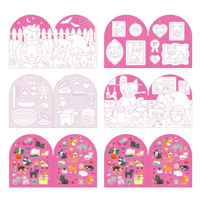 *NEW* Coloring Book + Stickers: Cats