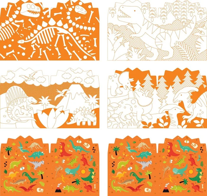 *NEW* Coloring Book + Stickers: Dinosaurs