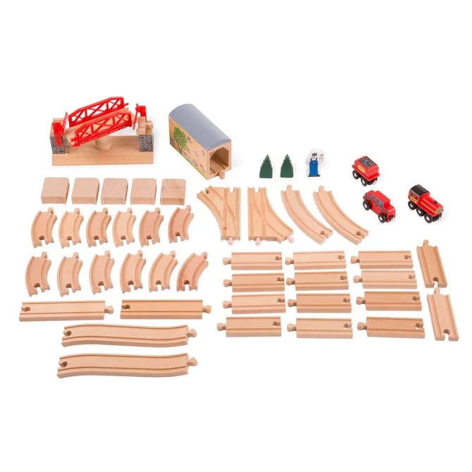 *NEW* Melissa & Doug Wooden Swivel Bridge Train Set