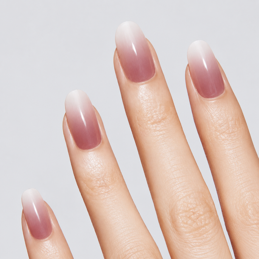 Nude Coffee Solid Glossy UV Gel Nail Stickers - Brown Nude Nail Art Wraps