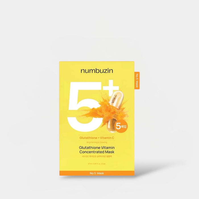 Numbuzin No.5 Gutathione Vitamin Concentrated Mask (1 Sheet) قناع نامبوزين رقم 5 المركز بفيتامين غوتاثيون - Princess Cosmetics Qatar