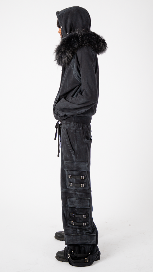 "OBSIDIA" WAXED CARGOSWEATS
