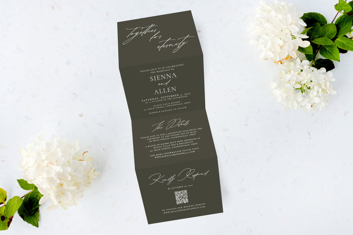 Olive Tri Fold Invitation