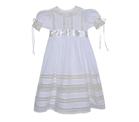 P & R Lily Rose Vintage White Dress w/ Ecru Lace