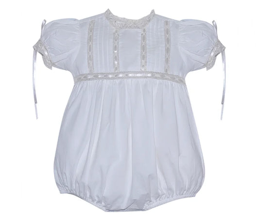 P & R Margaret Bubble-White w/ Ivory Lace & Ribbon
