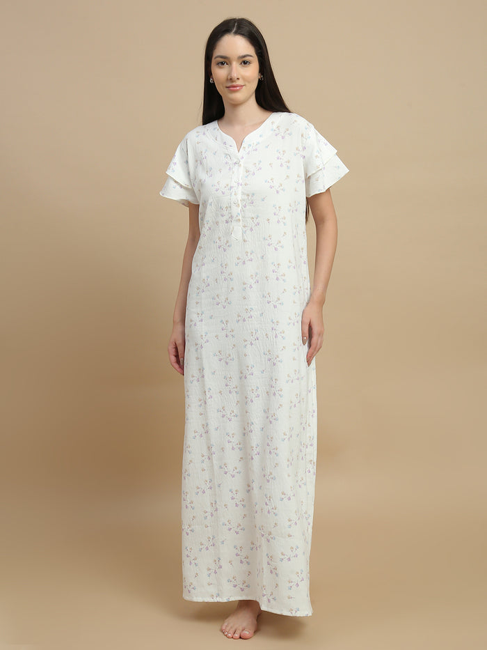 Trendy bamboo nighty for women with floral print online