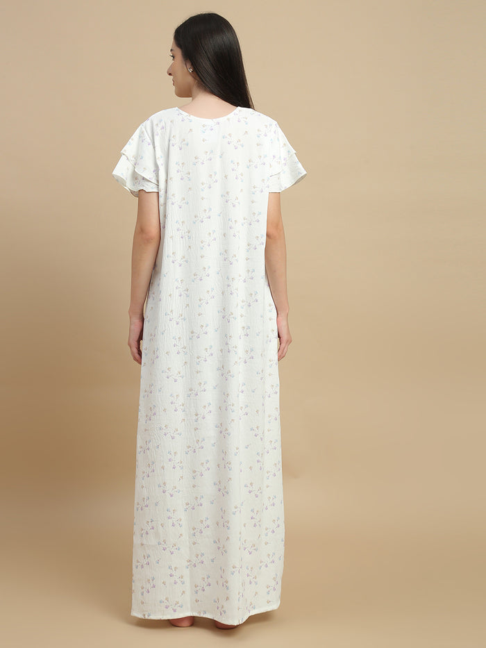 Trendy bamboo nighty for women with floral print online