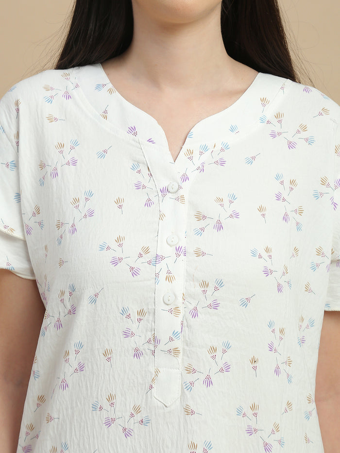 Trendy bamboo nighty for women with floral print online