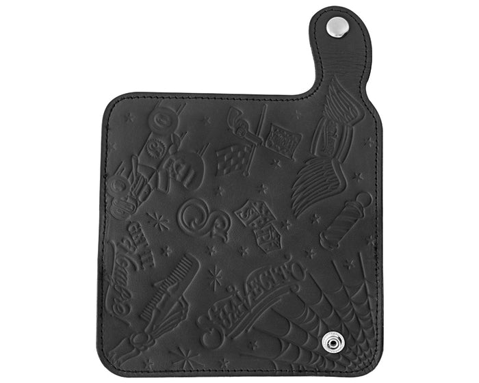 Suavecito Patterned Chain Wallet - Black - Open