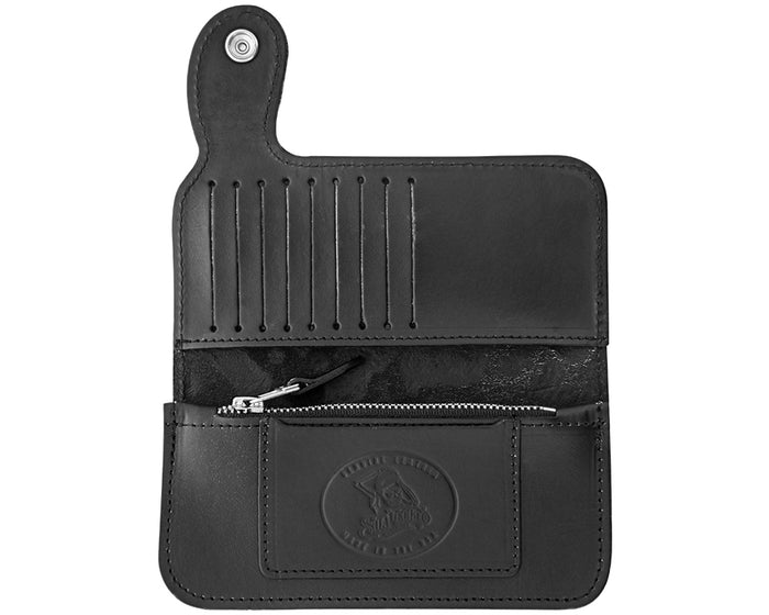 Suavecito Patterned Chain Wallet - Black - Open Inside