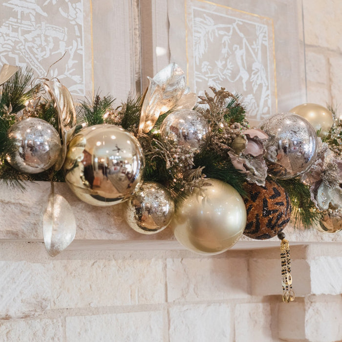 Platinum Candy Apple Ball Ornament, 6"