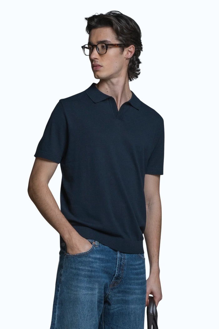 IMPURE polo cotone blu CLARK COTONE-C01