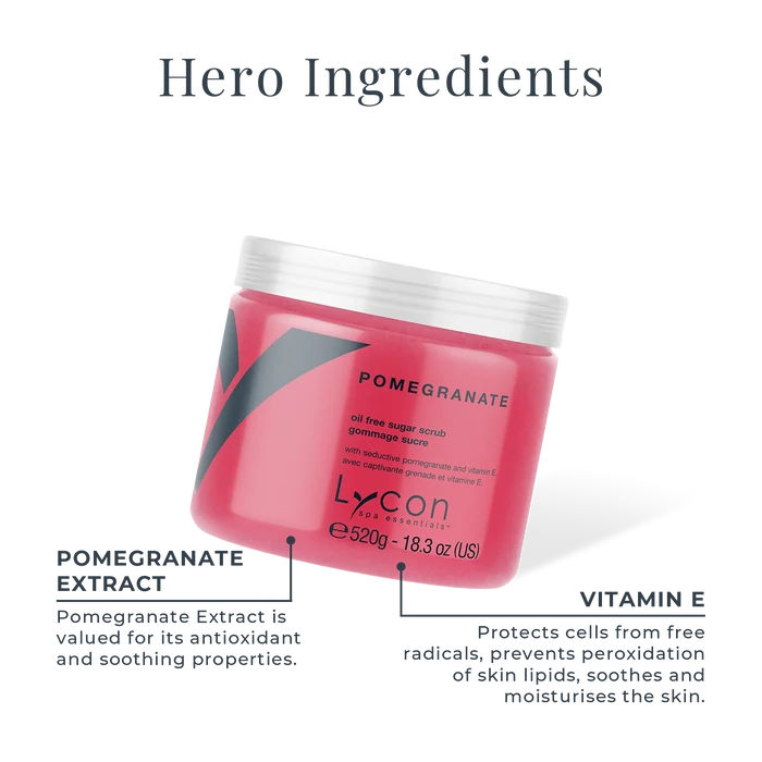 Pomegranate Sugar Scrub Key Ingredients