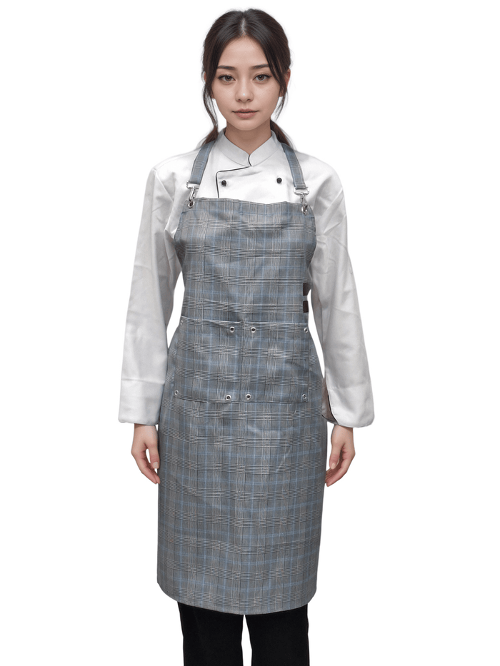 Premium Kitchen Apron in Classic Black & White Checks by HICKORY - J R GARMENTS