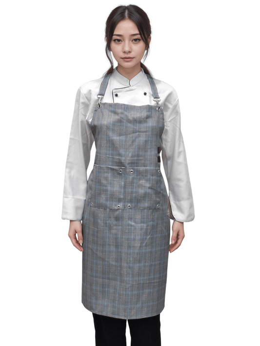 Premium Kitchen Apron in Classic Black & White Checks by HICKORY - J R GARMENTS