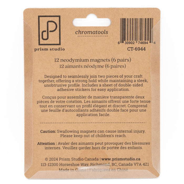 Prism Studio - Disc Magnets - Large (12pc). Each measuring 15mm x 1mm (5/8" x 3/64"). Available at Embellish Away located in Bowmanville Ontario Canada.