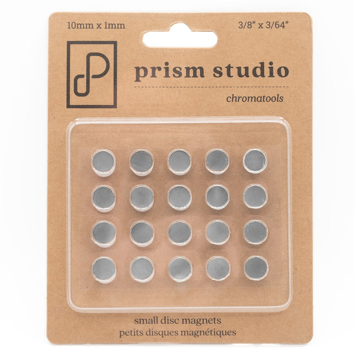 Prism Studio - Disc Magnets - Small (20pc). Each measuring 10mm x 1mm (3/8" x 3/64"). Available at Embellish Away located in Bowmanville Ontario Canada.