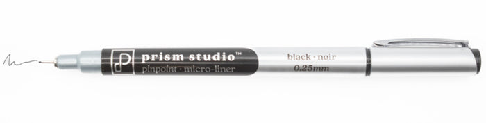 Prism Studio - Pinpoint Micro-Liner - 0..25mm - Black. Available at Embellish Away in Bowmanville Ontario Canada.