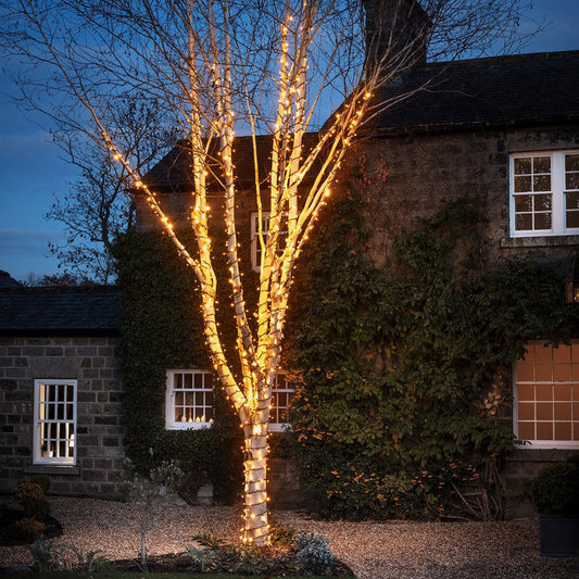 55m 550 Traditional Warm White LED Connectable String Lights Black Cable Pro Series