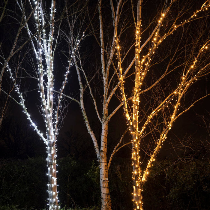 55m 550 Traditional Warm White LED Connectable String Lights Black Cable Pro Series