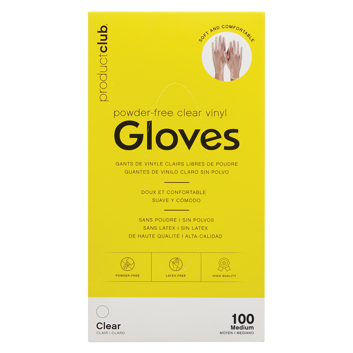 Product Club Powder Free Clear Vinyl Gloves