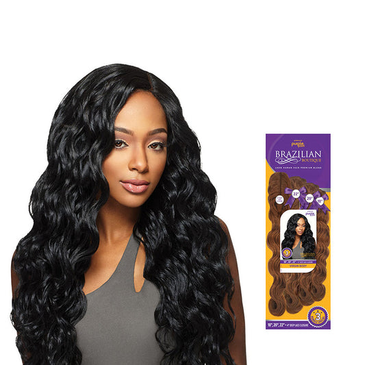 Purple Pack Brazilian Boutique Virgin Body Wave 18"-20"-22" + Closure