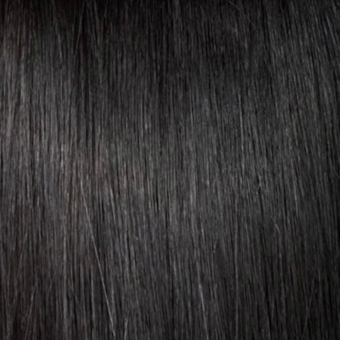 OUTRE quick ponytail hairpiece with smooth straight black hair texture