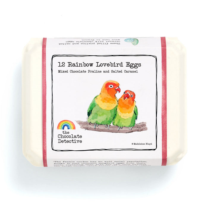 Pack of Rainbow Lovebird Eggs with a white background