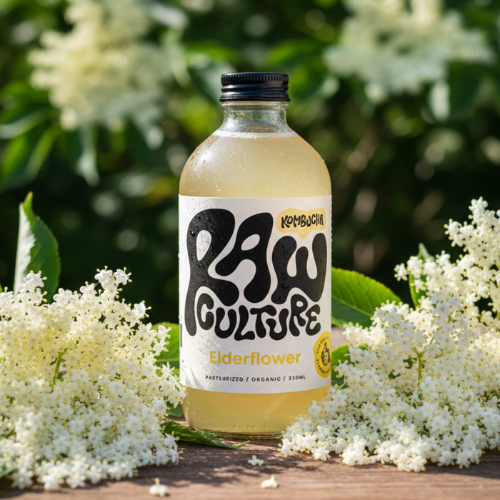 Raw Culture - Kombucha med Hyldeblomst Økologisk - 330 ml.